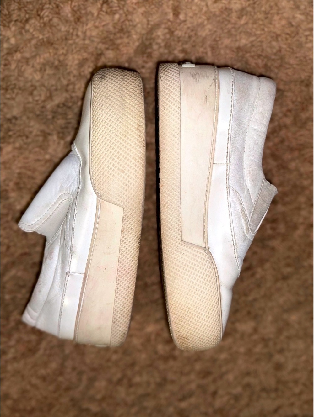Miu miu white slip on sneakers leather cheap sale  shoes